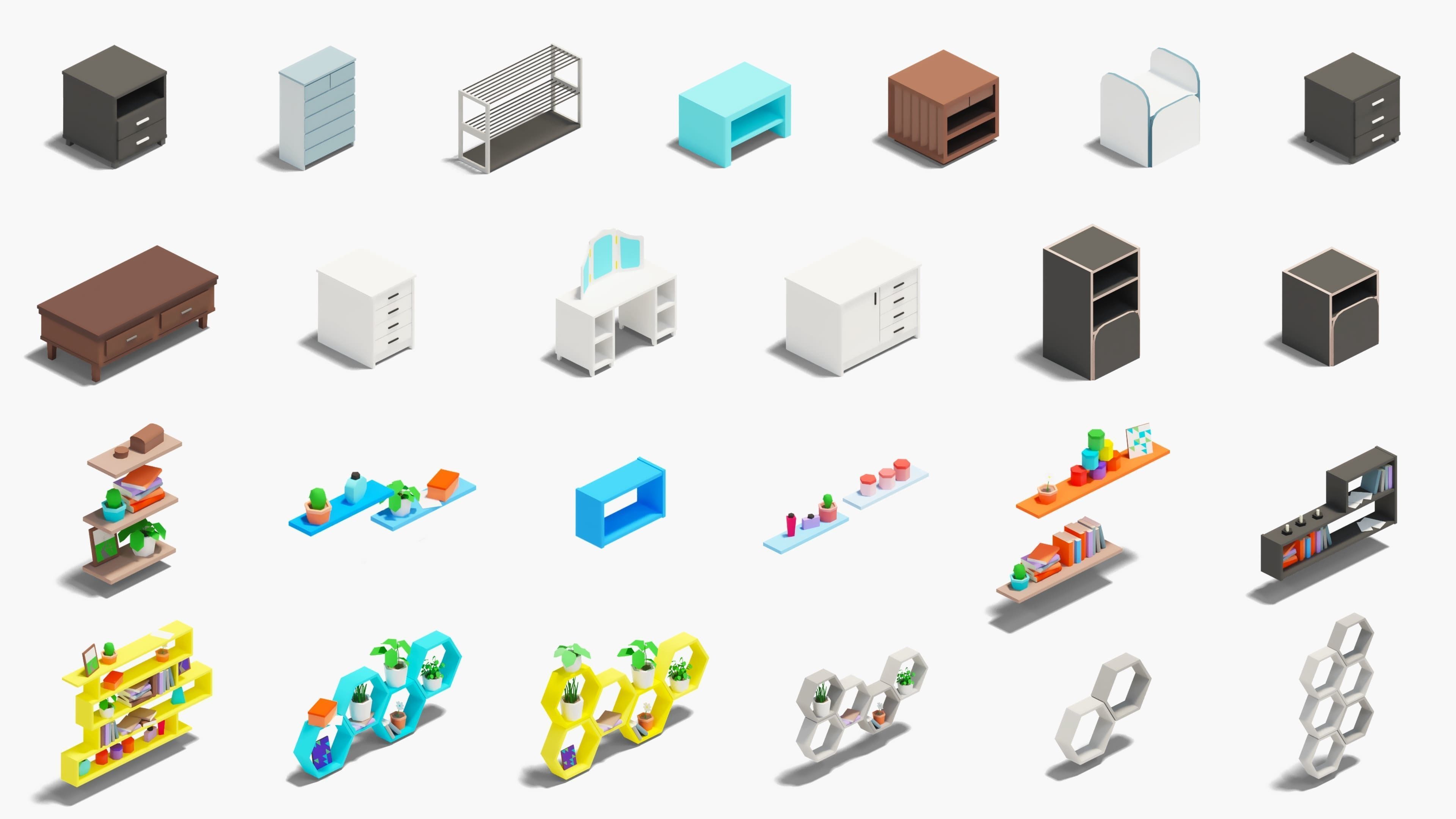 Entertainment Rooms Low-poly 3D model_33