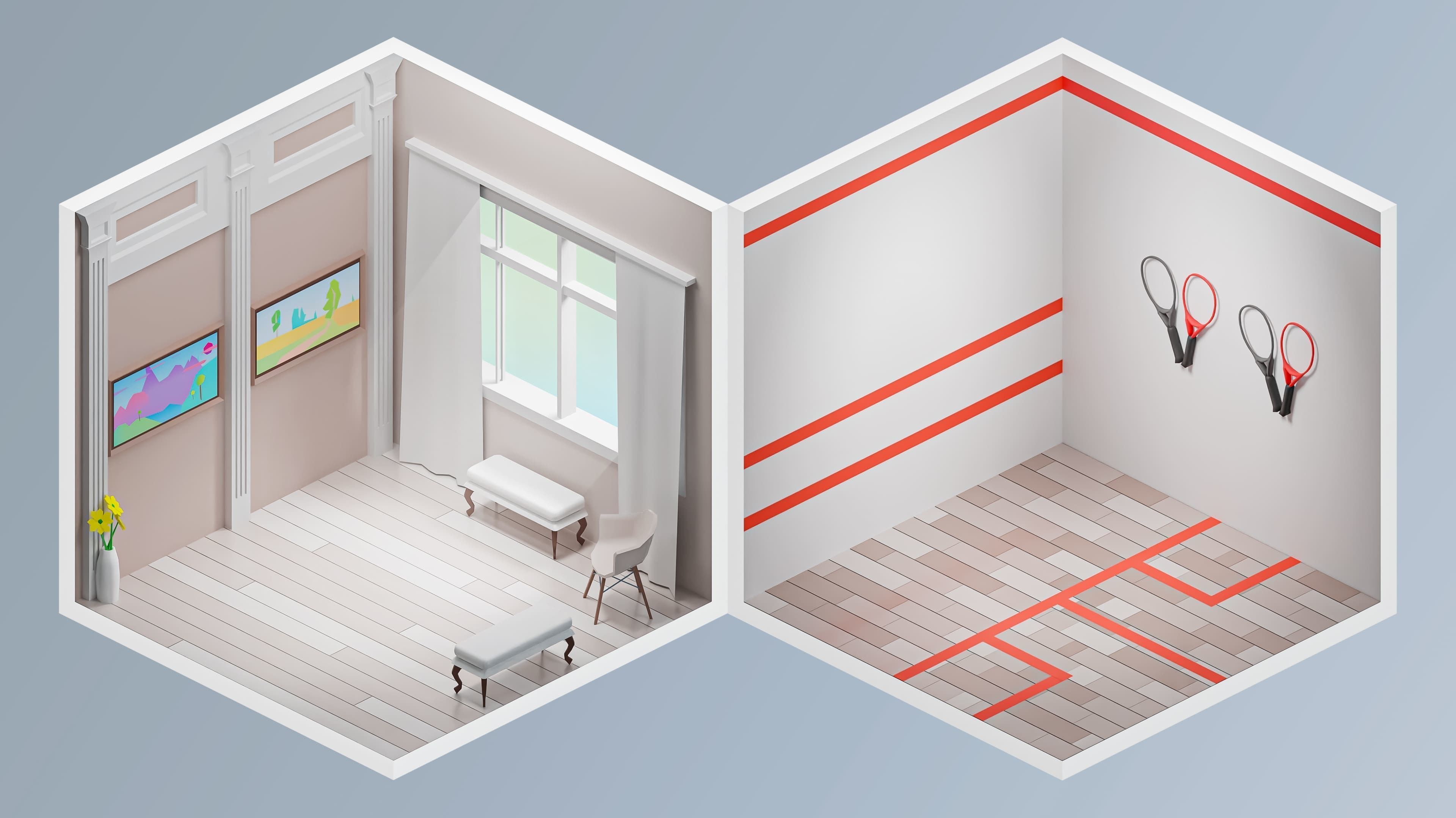 Entertainment Rooms Low-poly 3D model_17