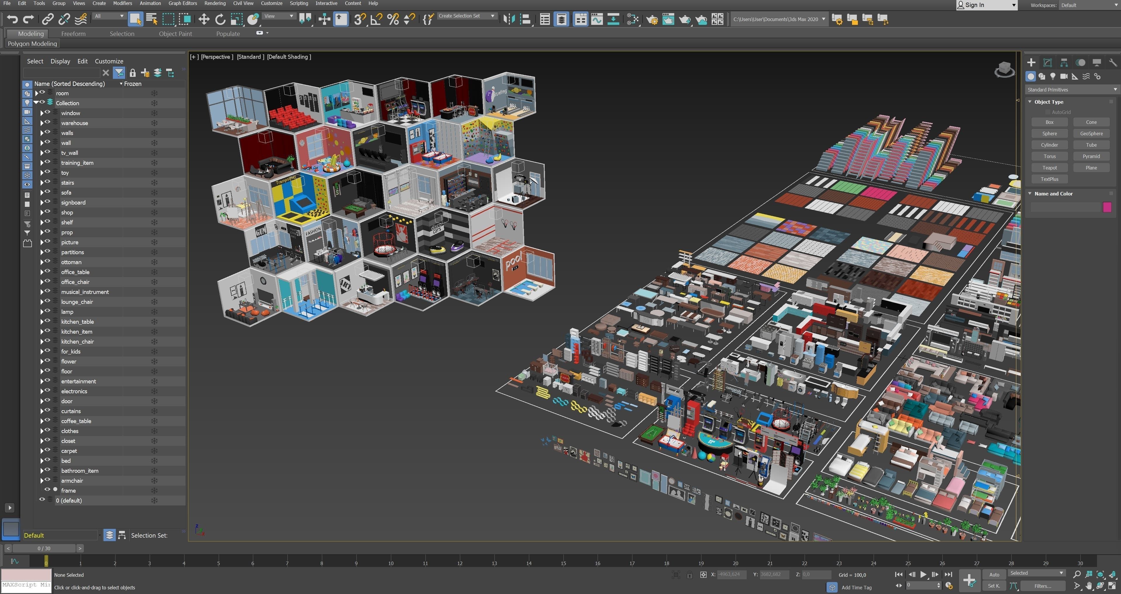 Entertainment Rooms Low-poly 3D model_56
