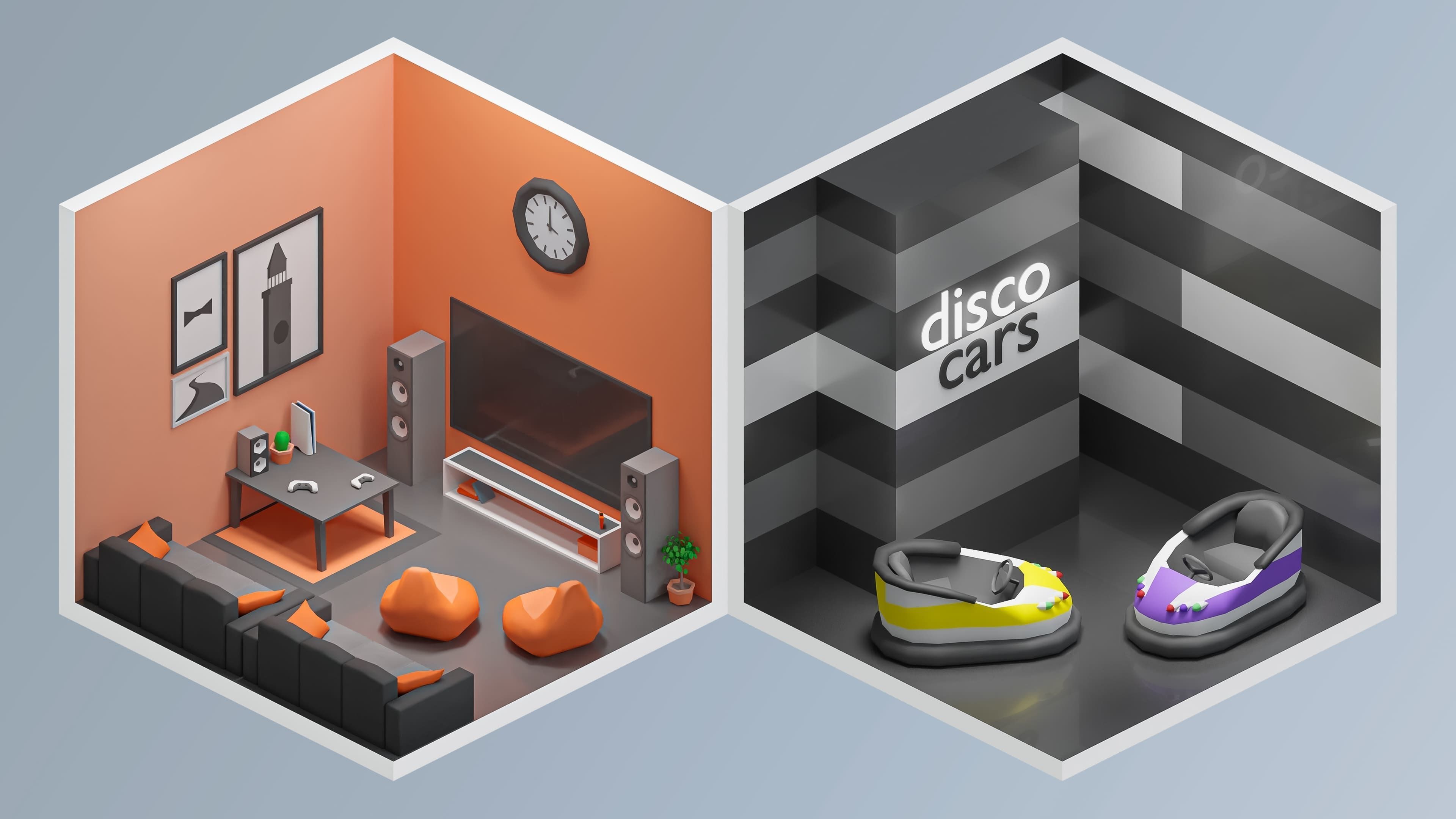 Entertainment Rooms Low-poly 3D model_15