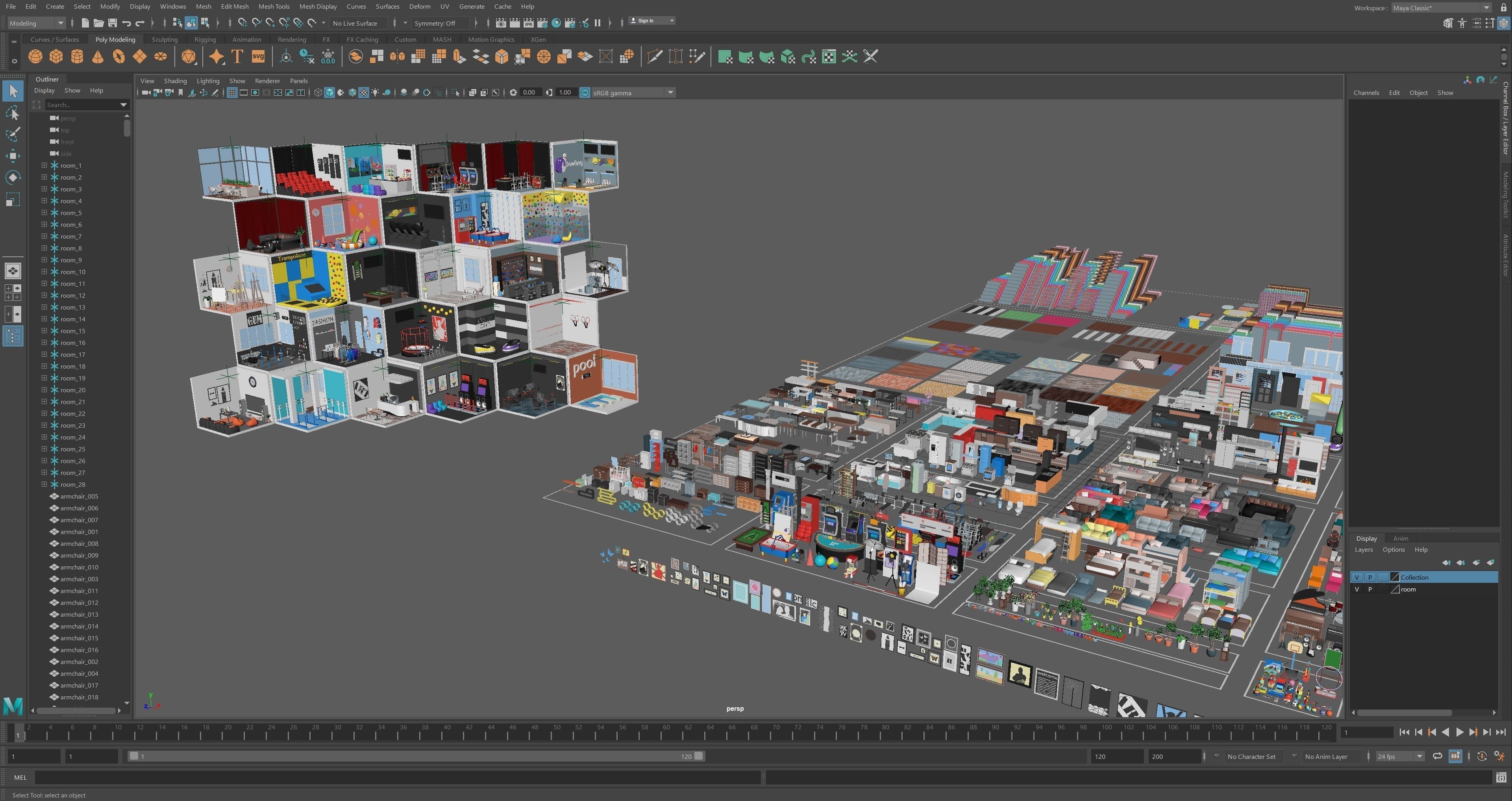 Entertainment Rooms Low-poly 3D model_57