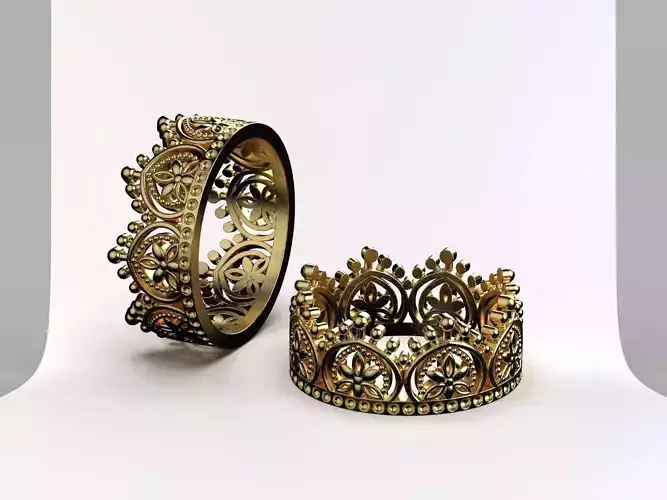 Crown Ring Engagement Ring Wedding Band Bridal 