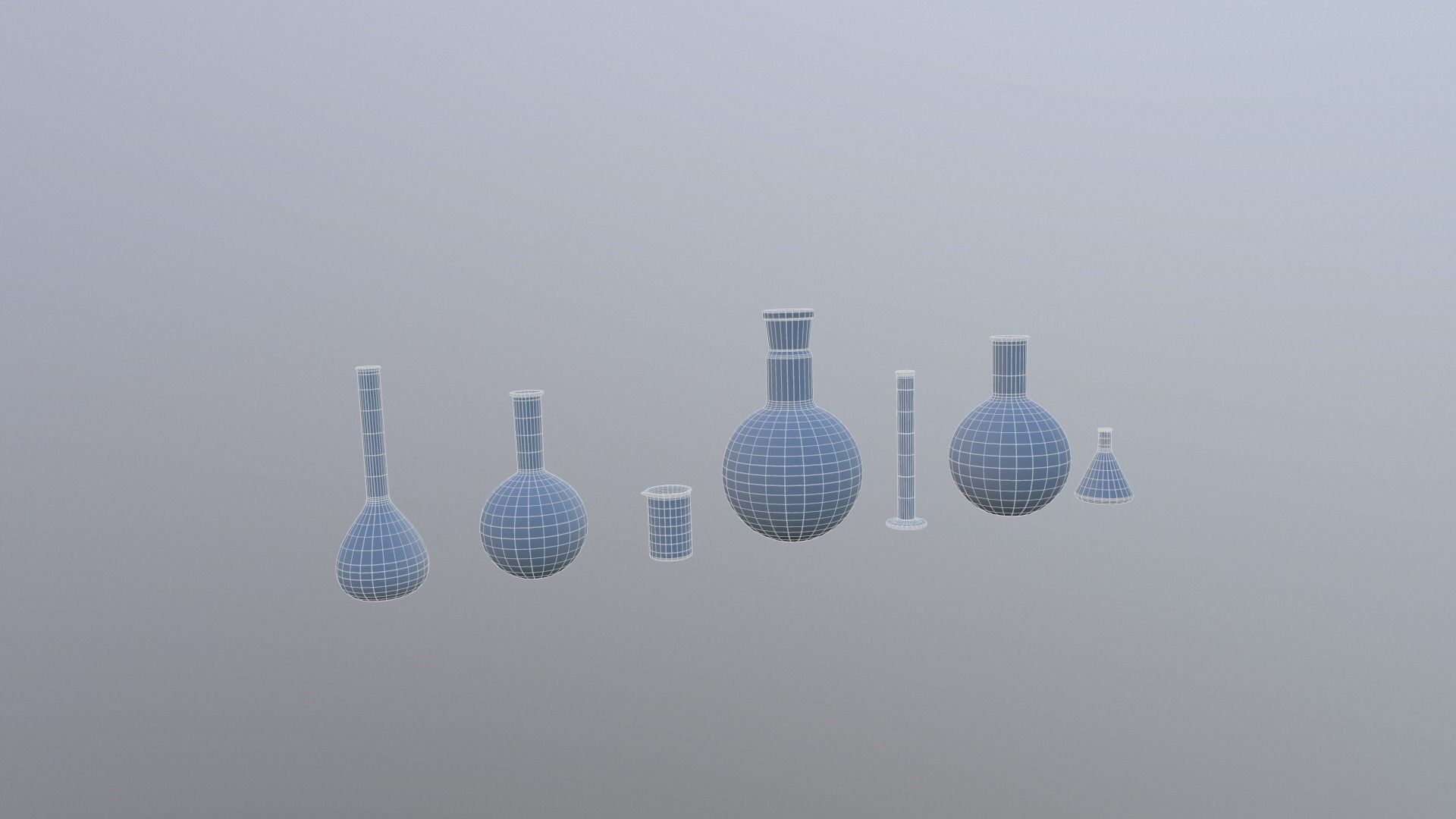 Laboratory flasks Low-poly 3D model_16