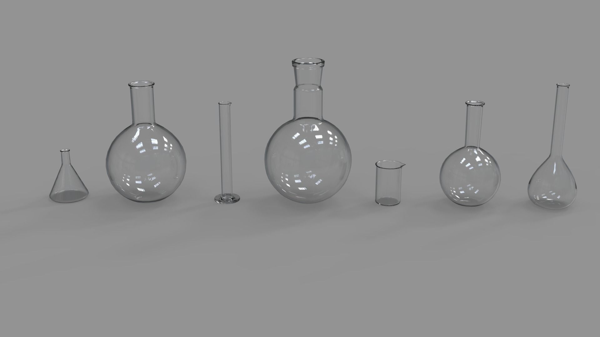 Laboratory flasks Low-poly 3D model_9