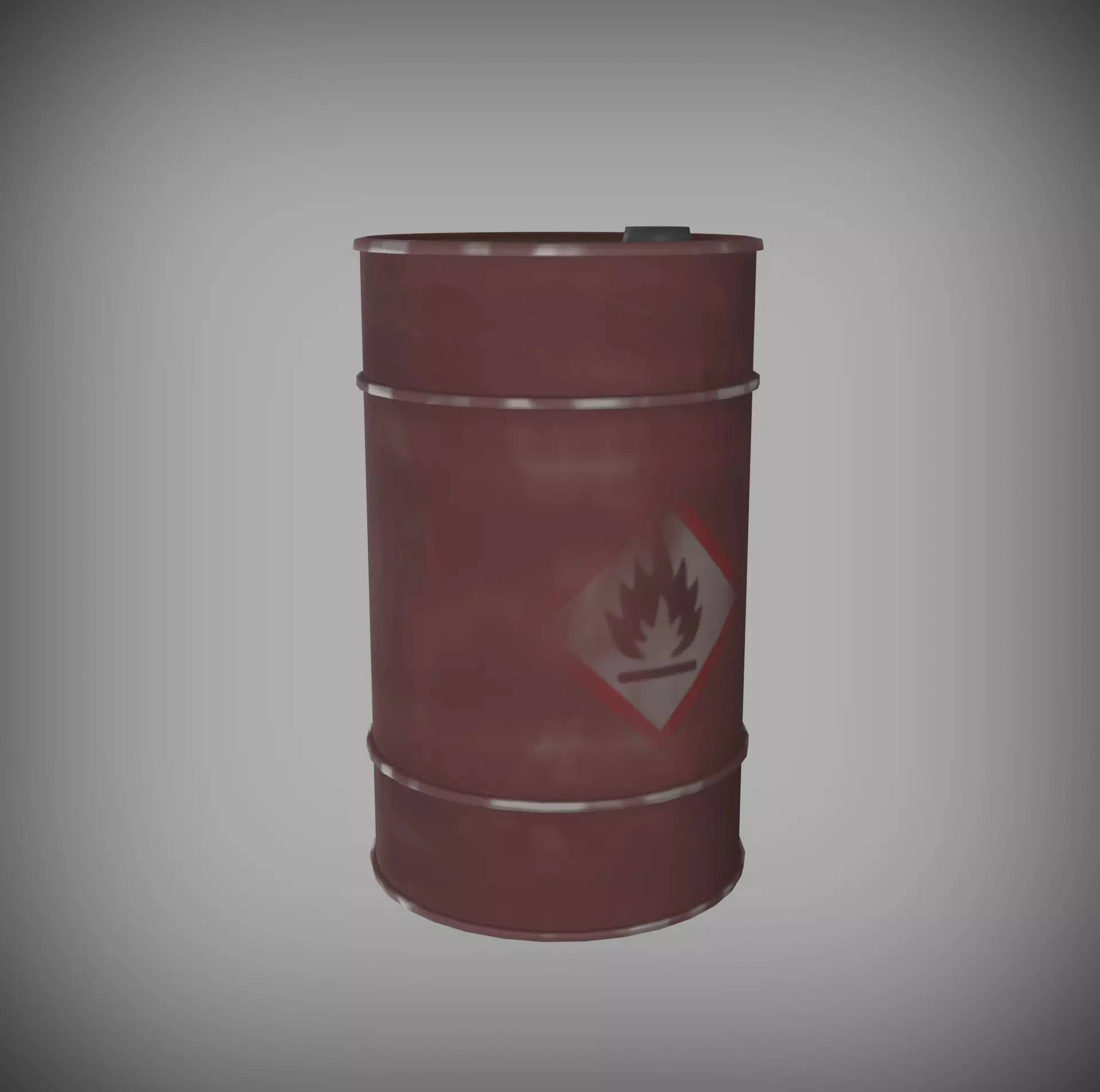 Abandoned Oil Drum rusted Low-poly 3D model_0