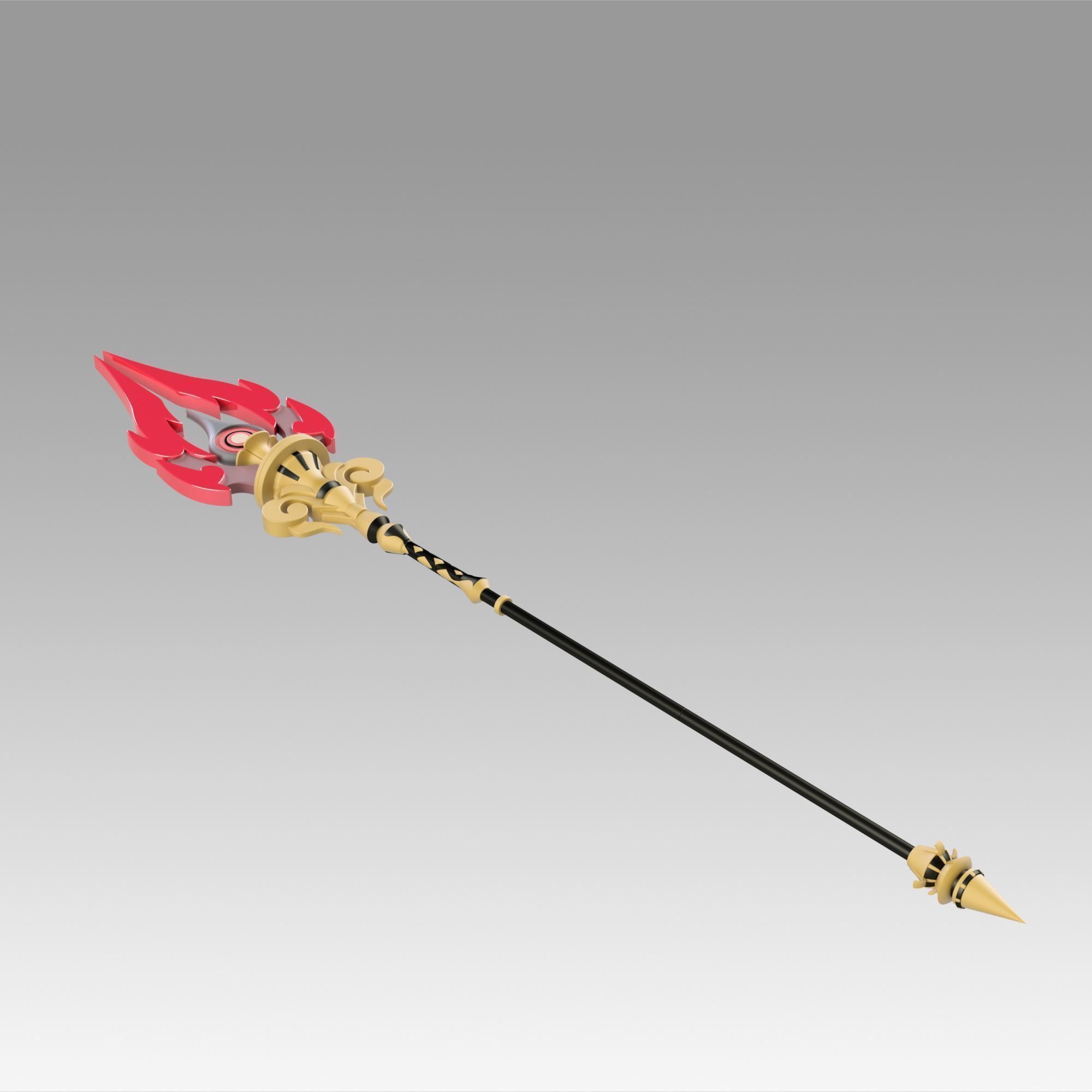 Genshin Impact Hu Tao Staff of Homa Cosplay Weapon Prop 3D print model_7