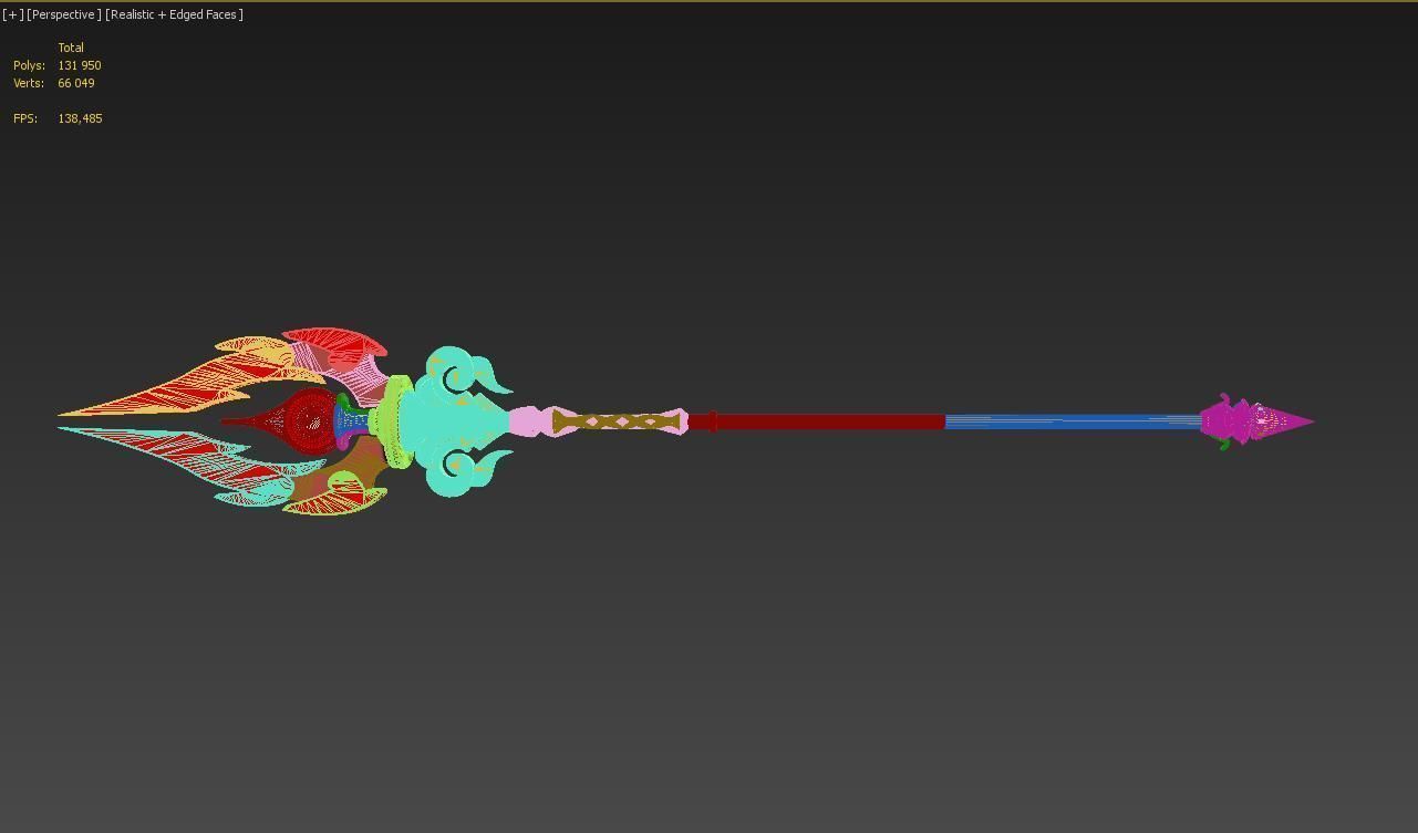 Genshin Impact Hu Tao Staff of Homa Cosplay Weapon Prop 3D print model_10