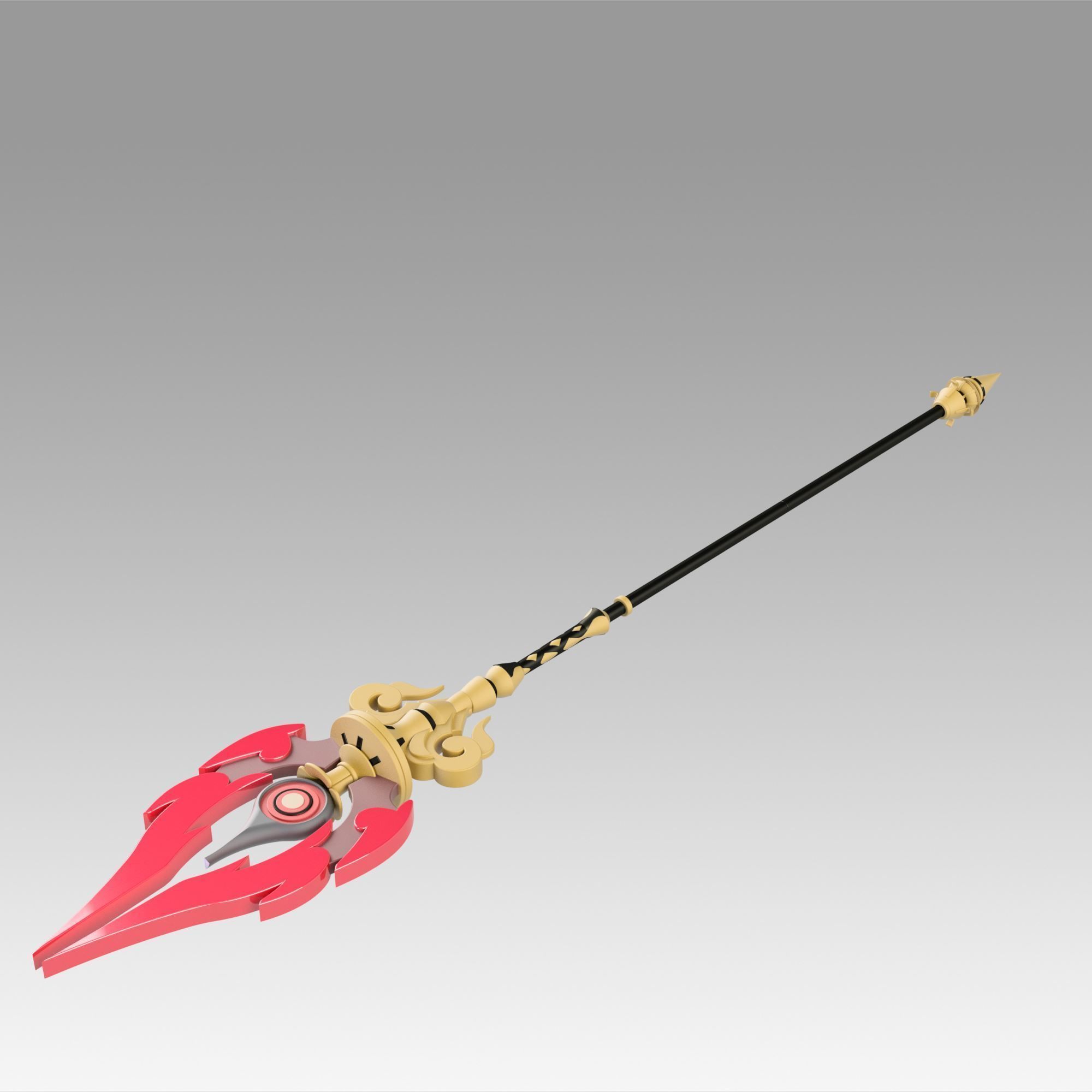 Genshin Impact Hu Tao Staff of Homa Cosplay Weapon Prop 3D print model_5