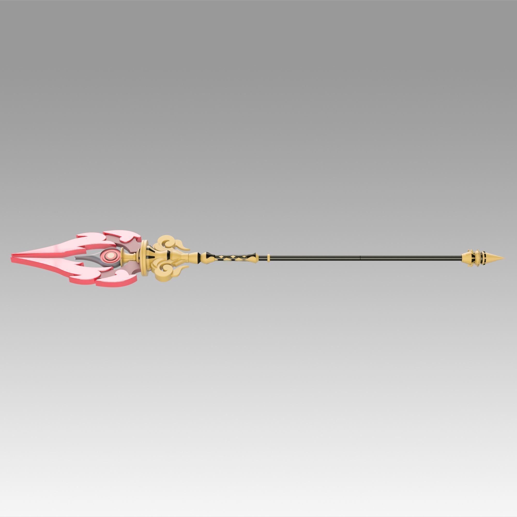 Genshin Impact Hu Tao Staff of Homa Cosplay Weapon Prop 3D print model_6