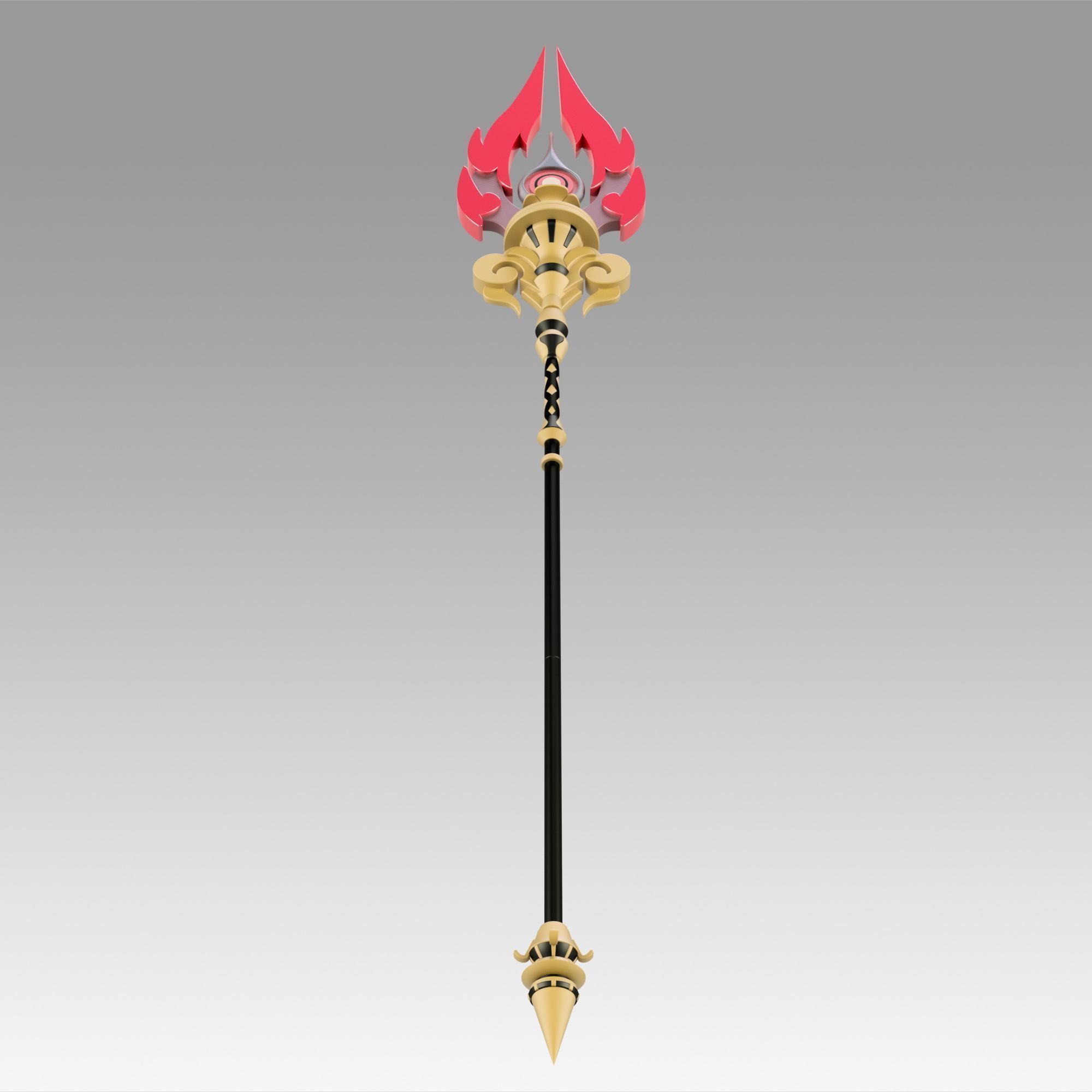 Genshin Impact Hu Tao Staff of Homa Cosplay Weapon Prop 3D print model_8