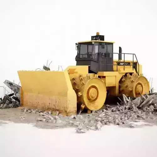 Yellow Dozing Bulldozer
