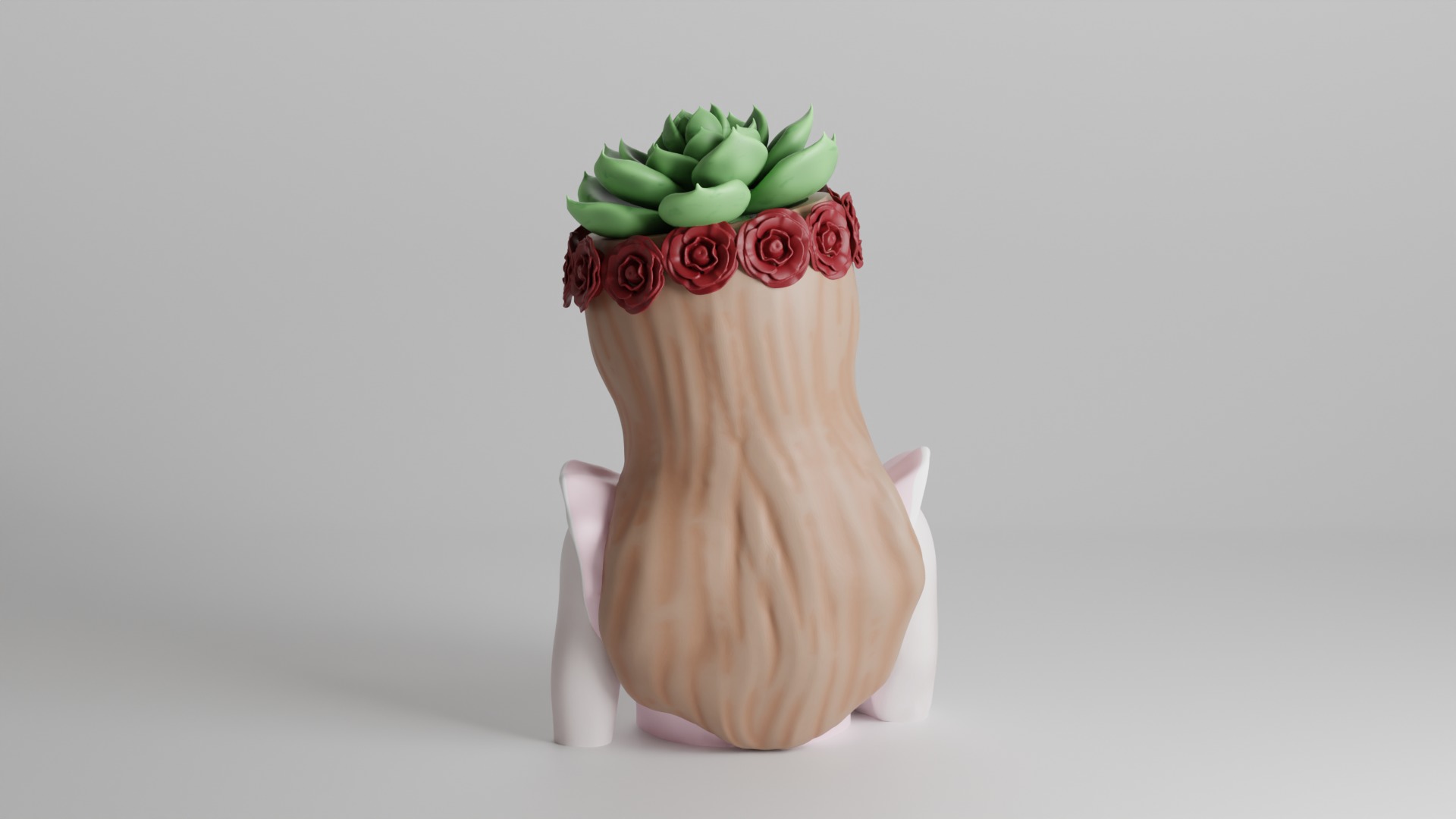 Woman with Roses Crown 3D print model_4