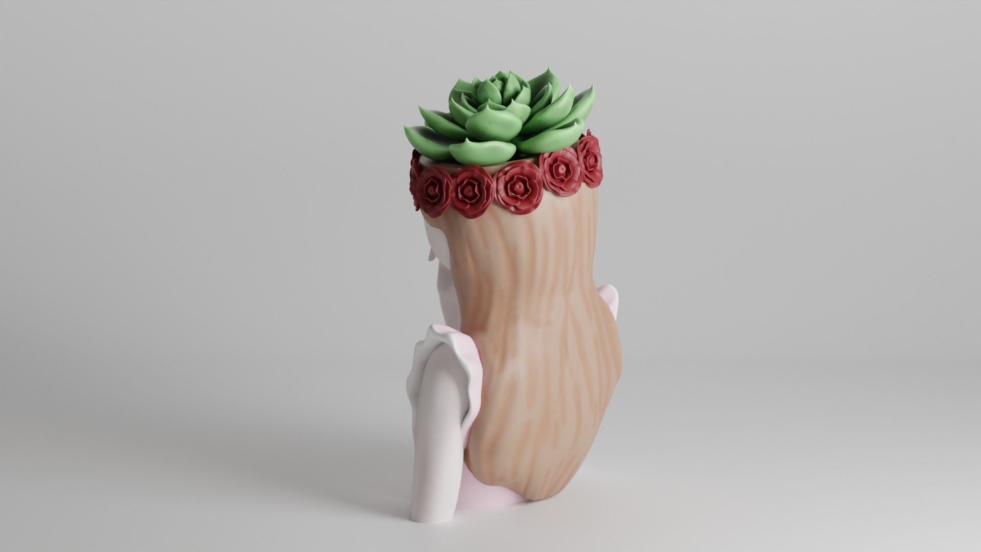 Woman with Roses Crown 3D print model_5