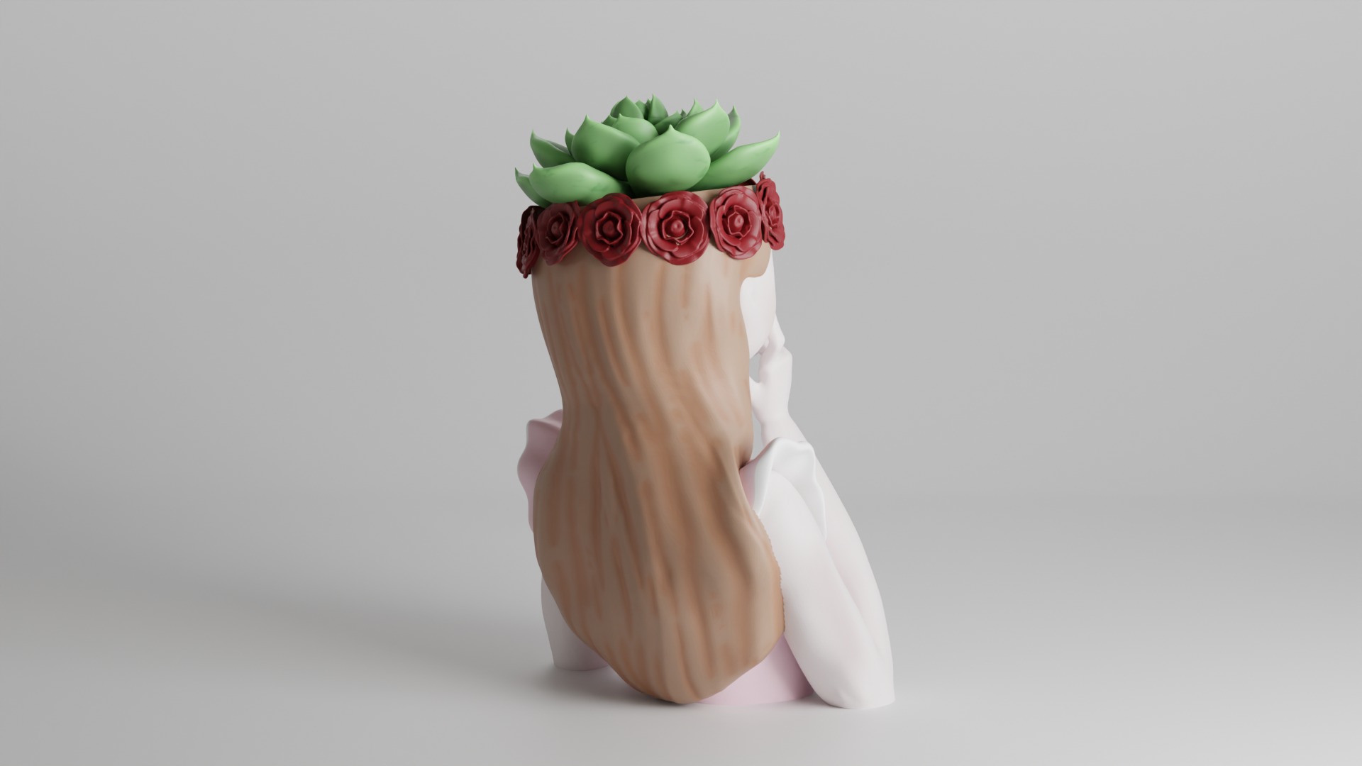 Woman with Roses Crown 3D print model_3