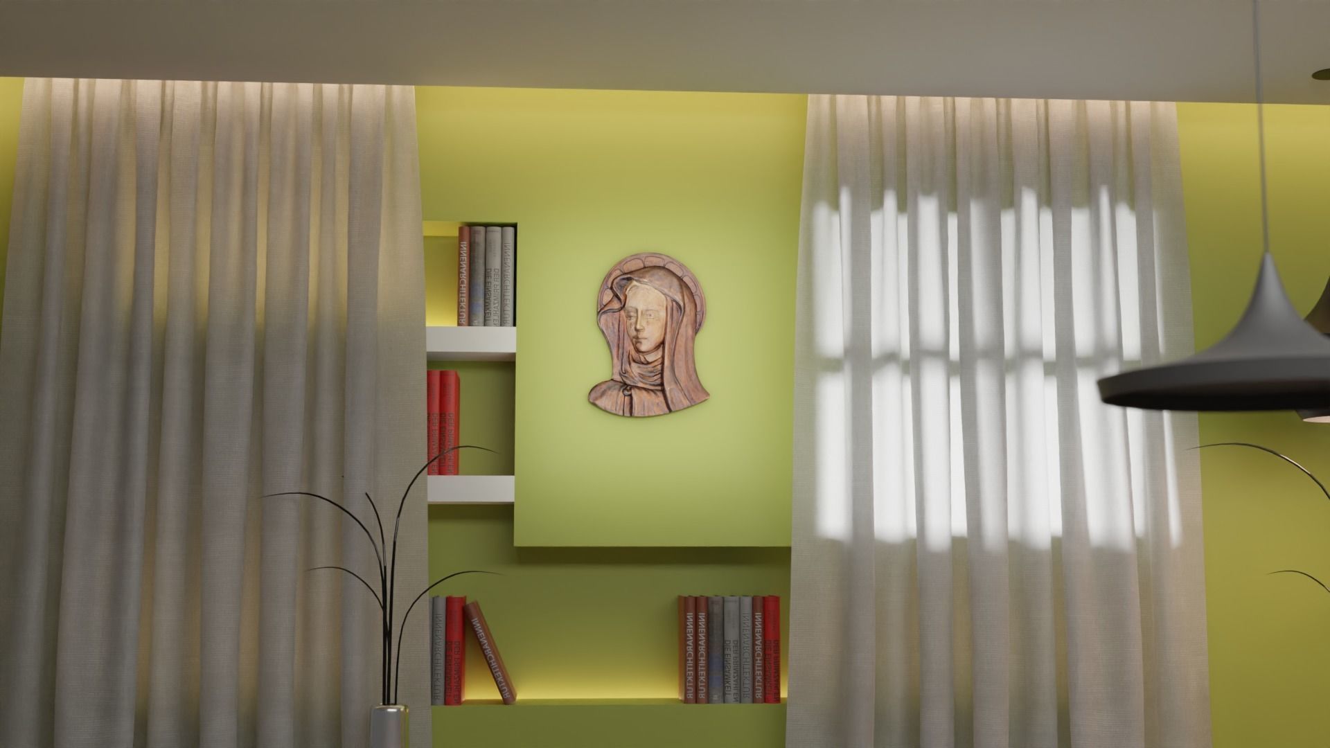 Virgin Mary handmade wood carving statue high-poly 3D model_10