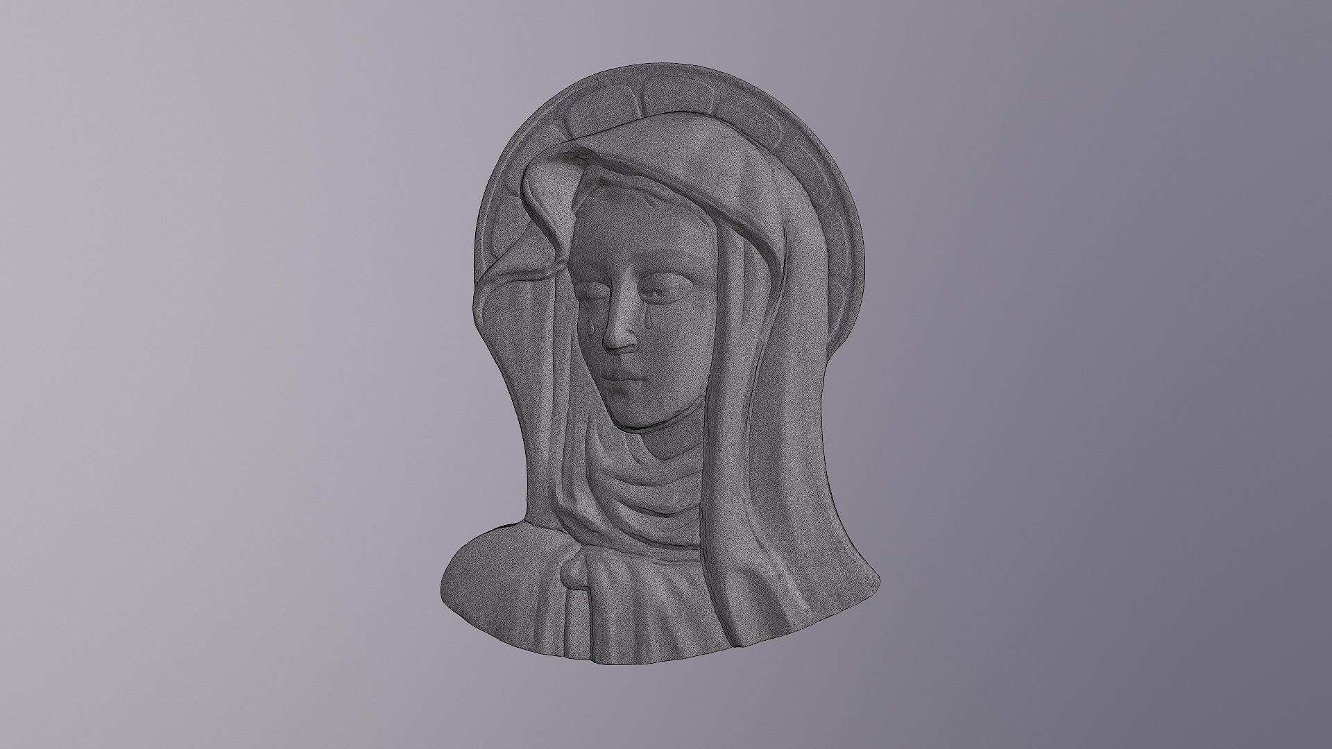 Virgin Mary handmade wood carving statue high-poly 3D model_13
