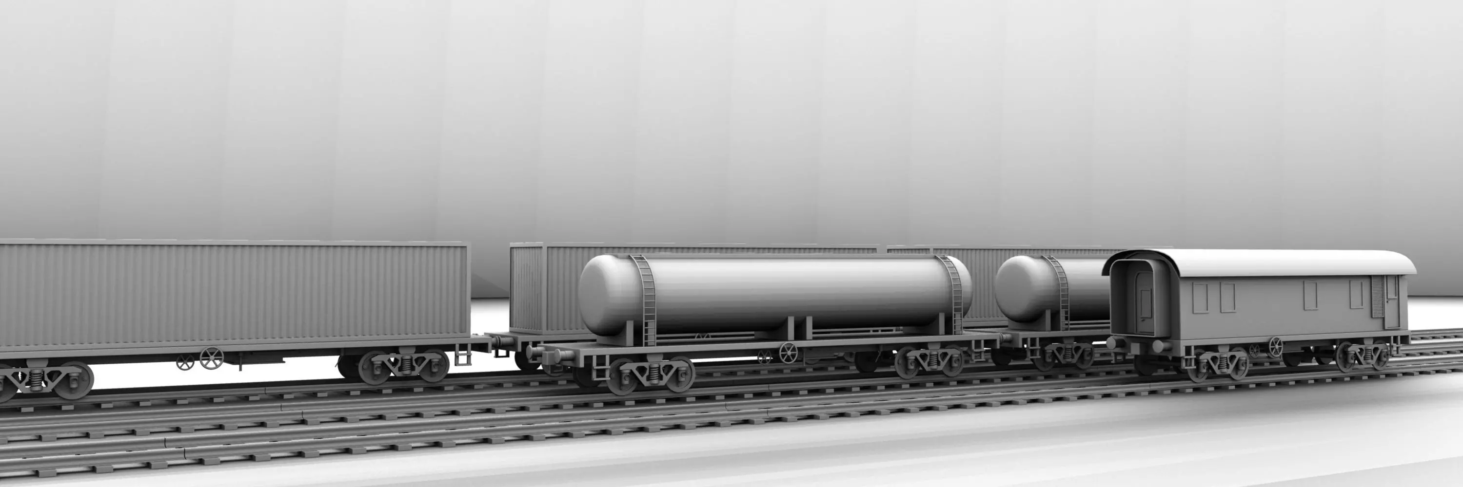 train with two tanks on tracks 3D model
