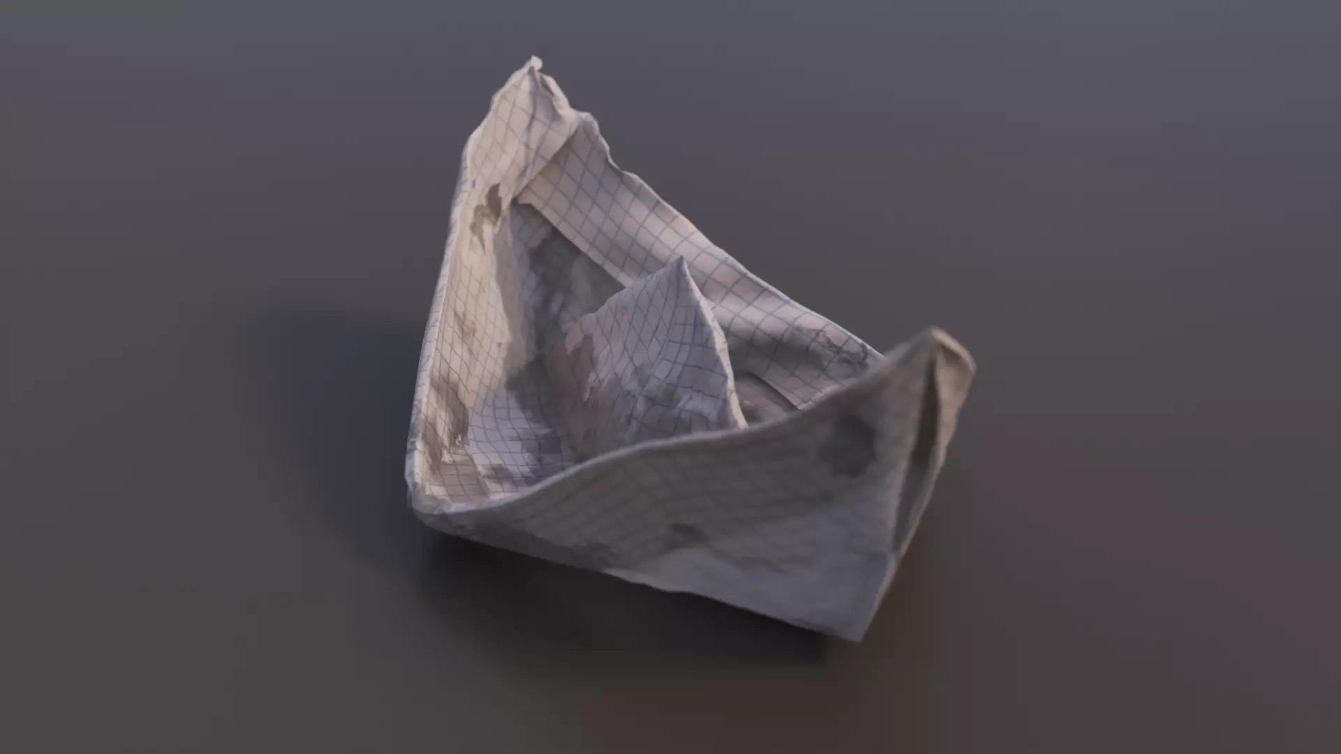 Realistic Paper Boat 3D model_0
