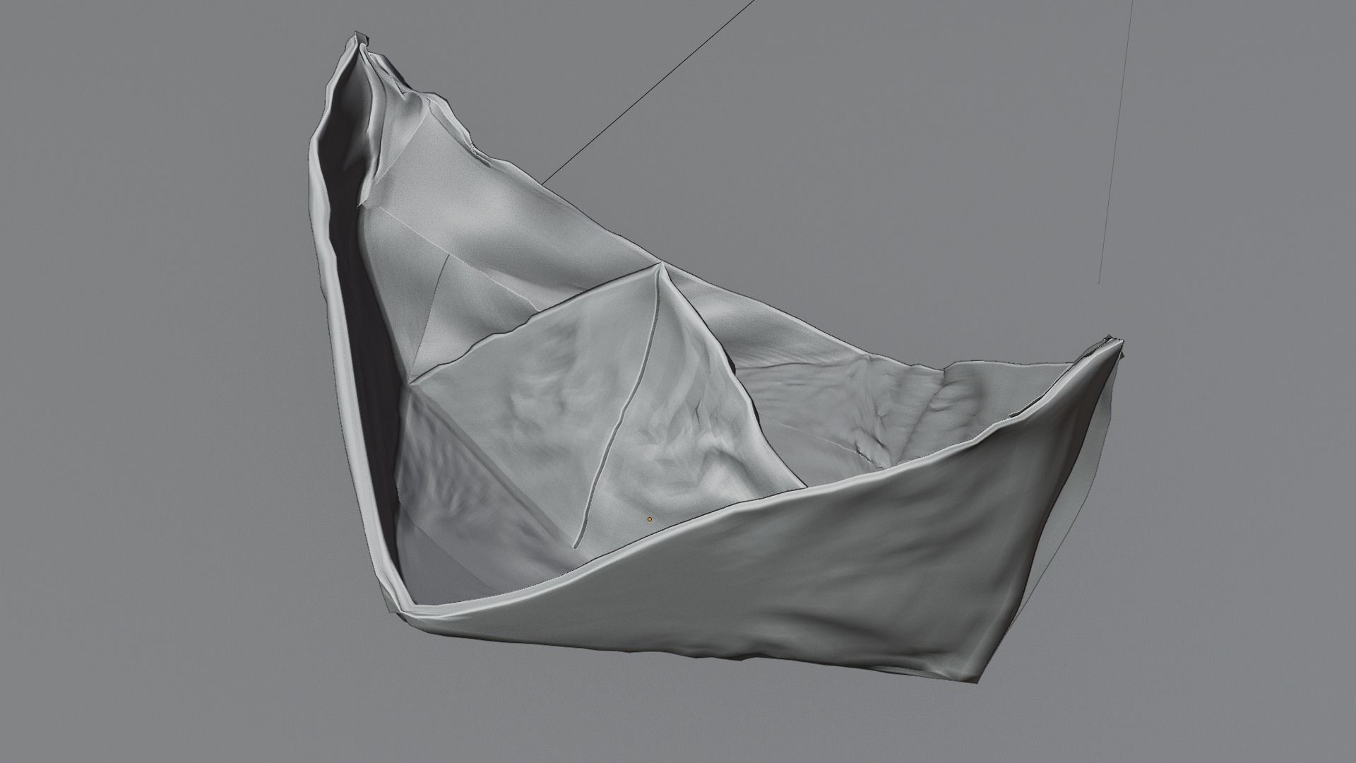 Realistic Paper Boat 3D model_4
