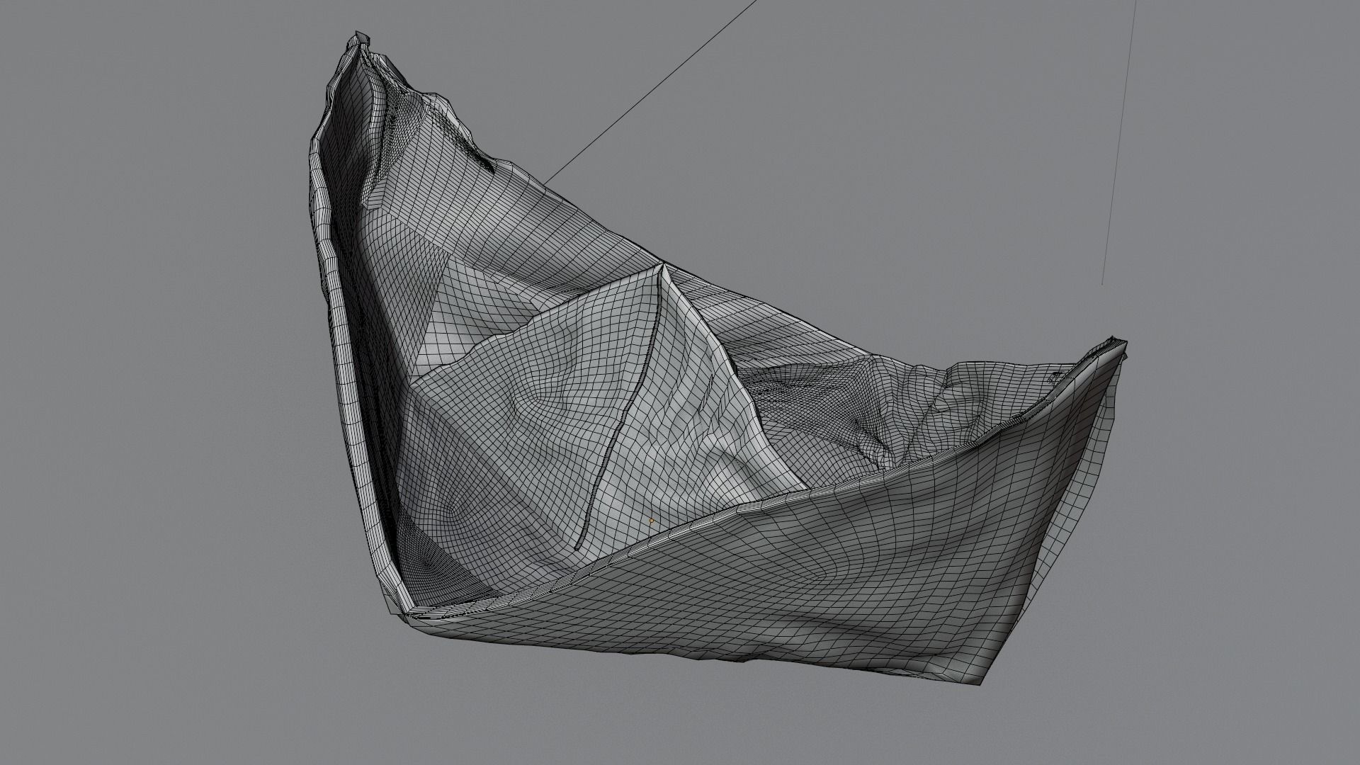 Realistic Paper Boat 3D model_3