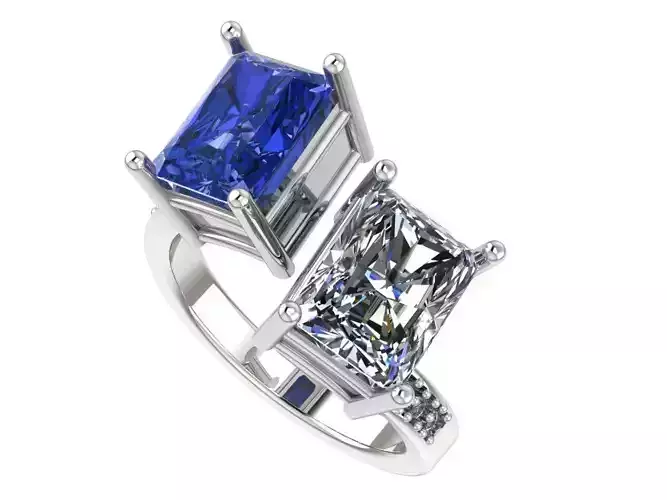 Double emerald freesize ring