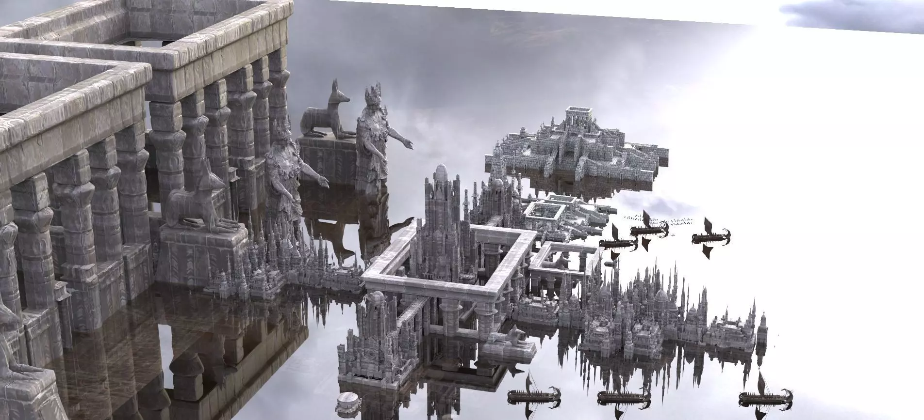 Ancient Greek City 3D Kit bash 3D model_0