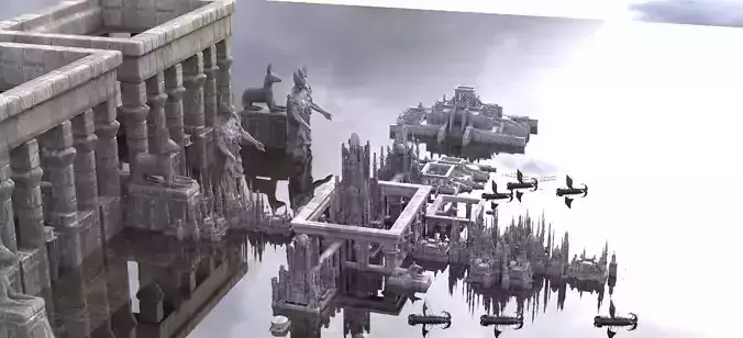 Ancient Greek City 3D Kit bash 3D model