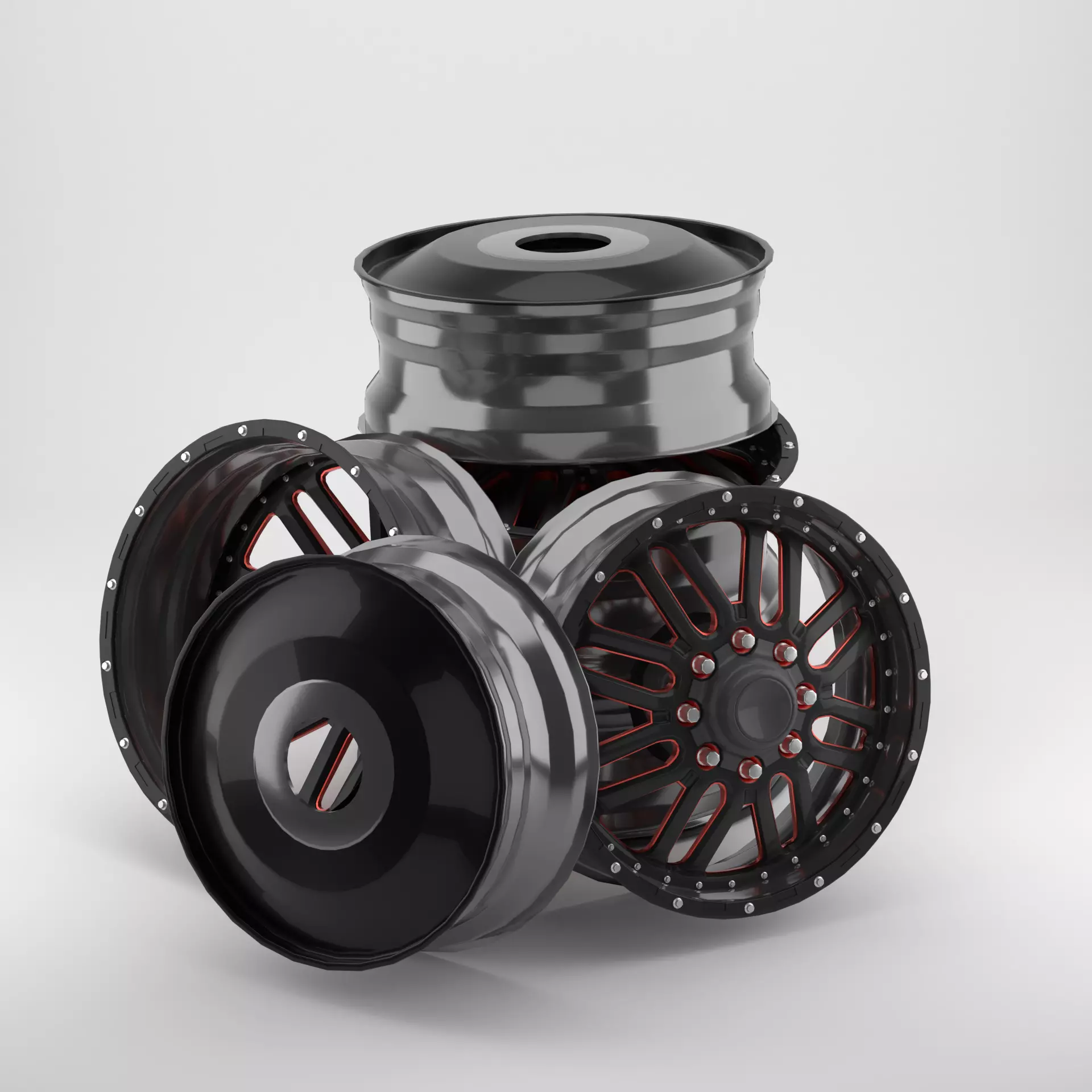 DUALLY RIM SET 3D model_0