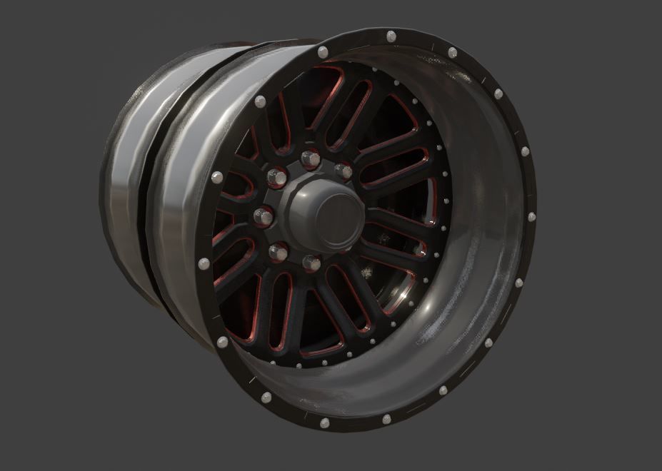 DUALLY RIM SET 3D model_2