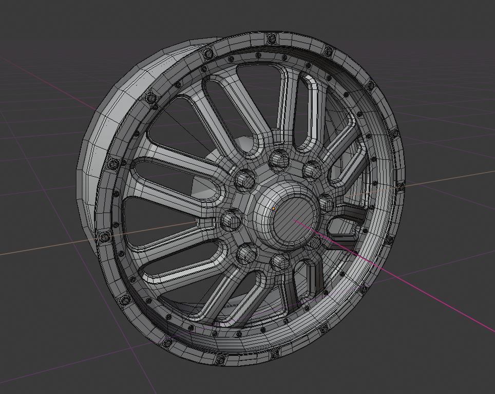 DUALLY RIM SET 3D model_8