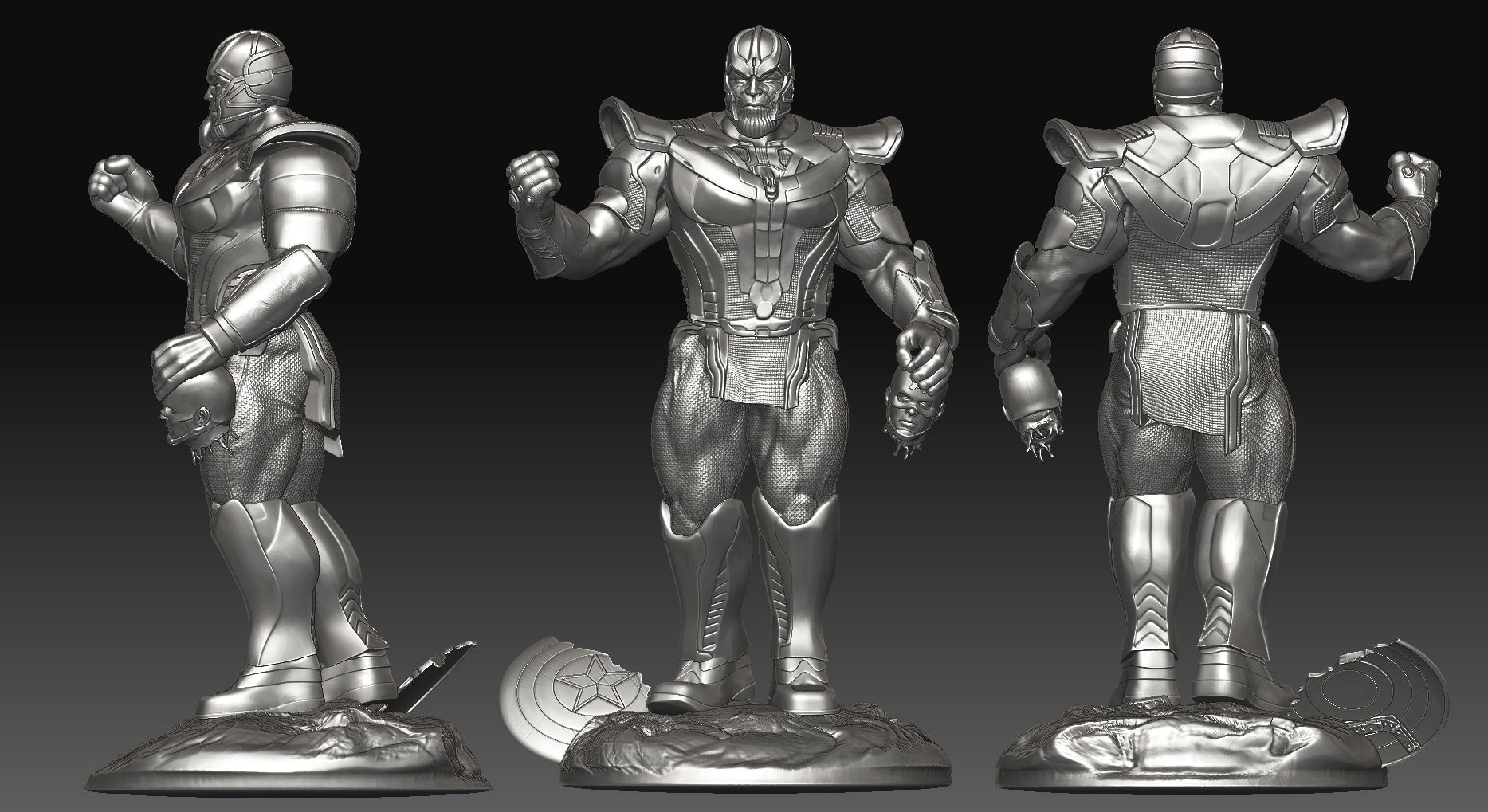 thanos captain america dead  3D print model_2