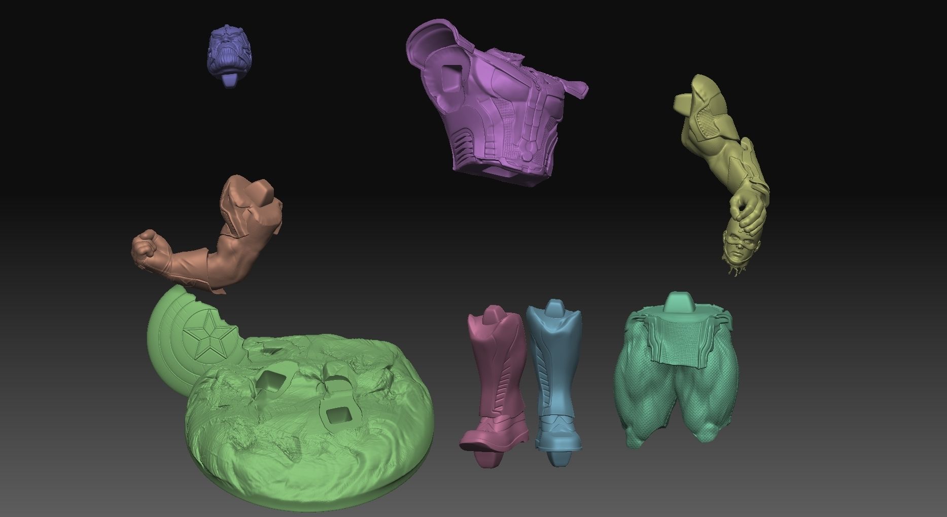 thanos captain america dead  3D print model_3