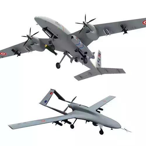 TURKISH BAYKAR UAVs and DRONEs  3D model