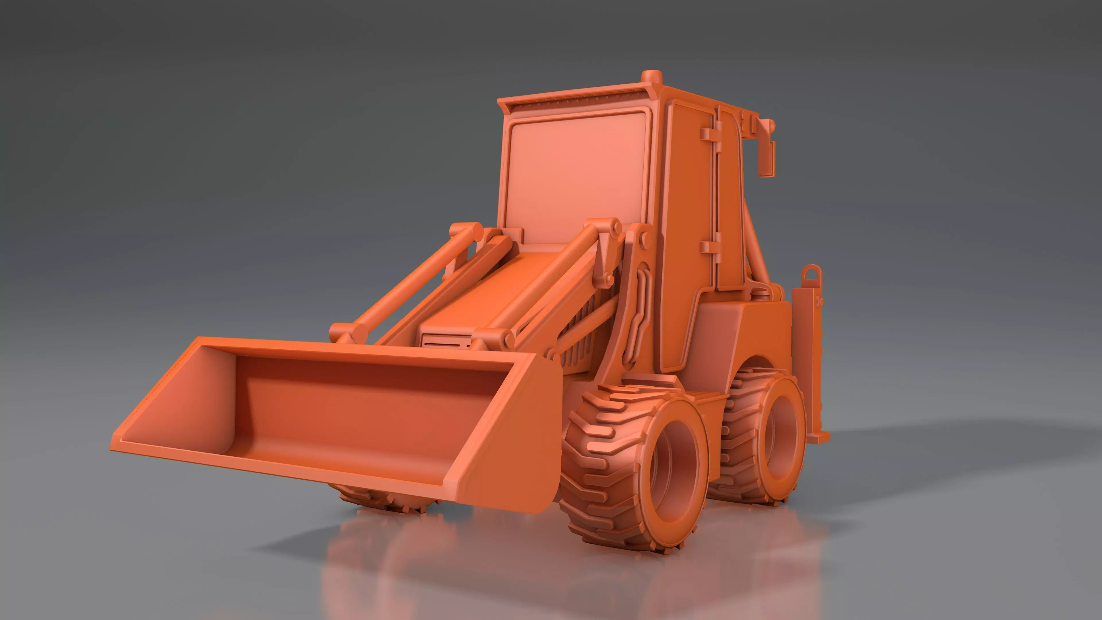 3d model of JCB wheeled mini tractor 3D print model