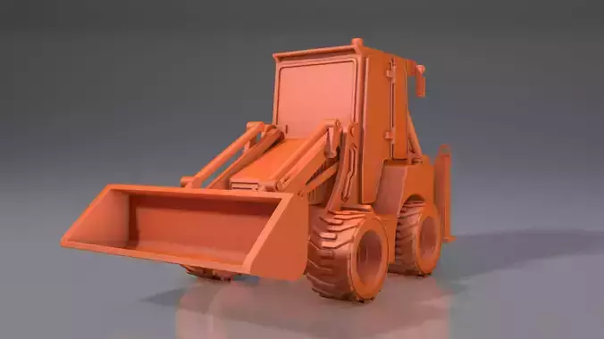 3d model of JCB wheeled mini tractor 3D print model