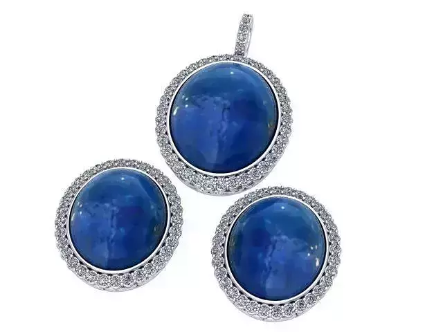 Circle Stone Sapphire Earrings