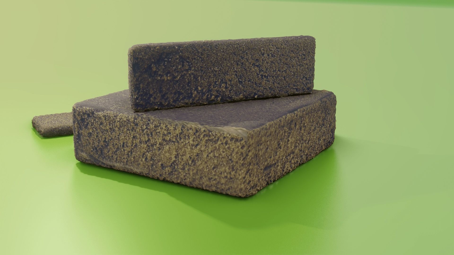 Haschich Block and Barettes Low-poly 3D model_3
