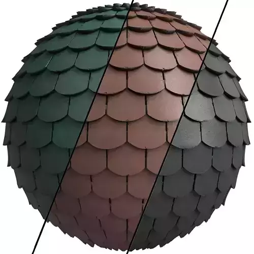 Roof Tile Materials 16- By 3 color Pbr By Sbsar 4k Low-poly 3D model