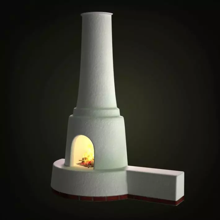 European Modern Fireplace 3D model_0