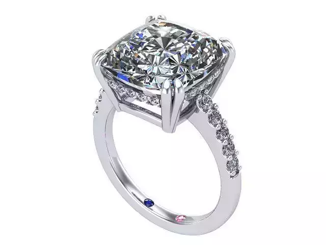 Cushion Square Stone Engagement Ring