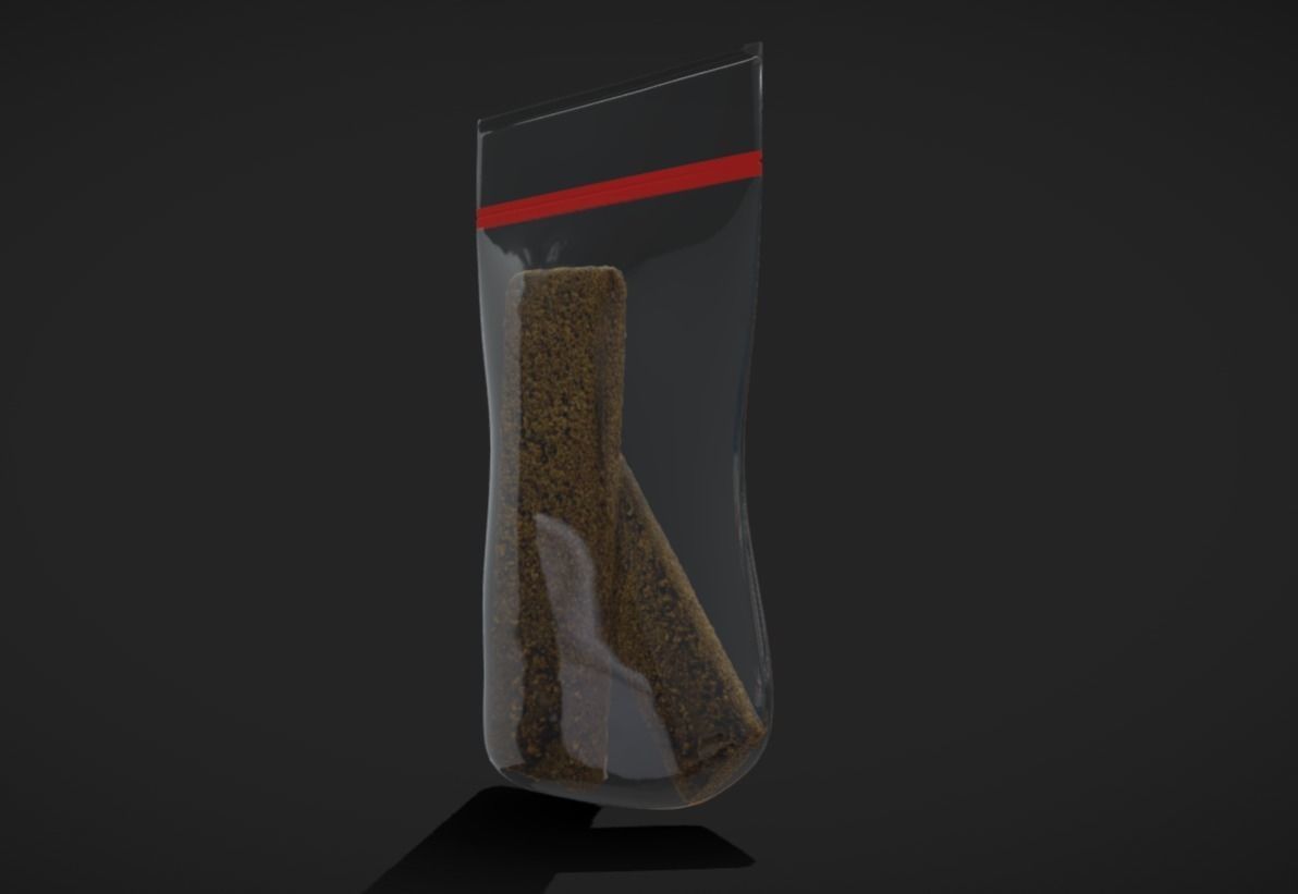 Hashish Bag Low-poly 3D model_3