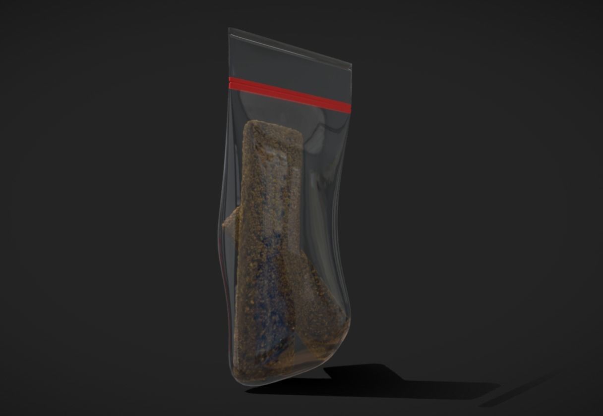 Hashish Bag Low-poly 3D model_2