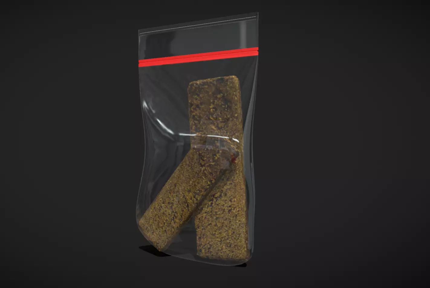 Hashish Bag Low-poly 3D model_0