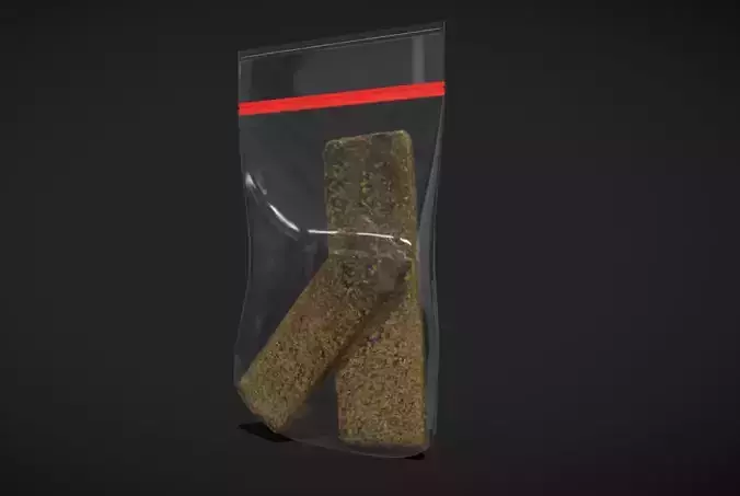 Hashish Bag Low-poly 3D model