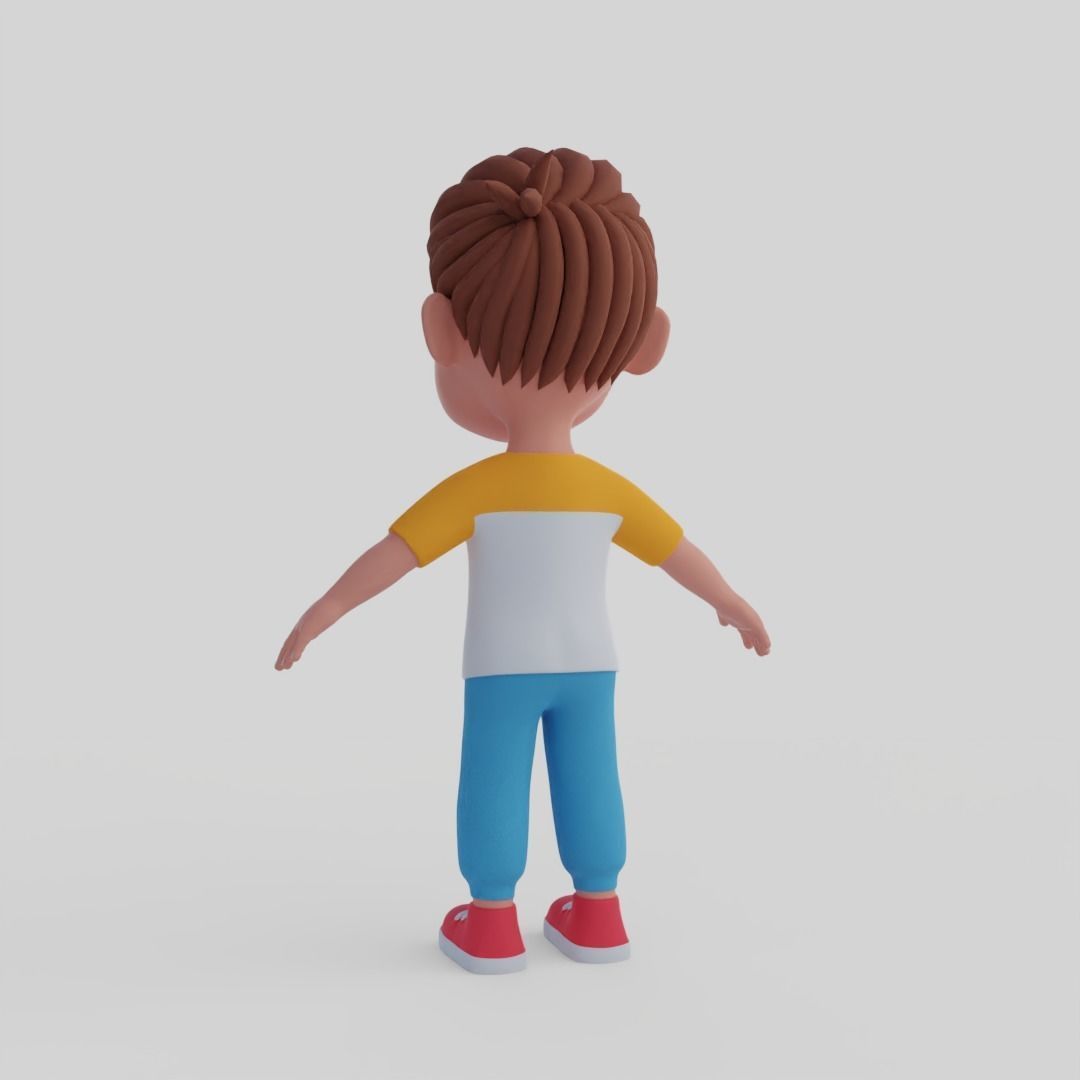 Boy 3d model cartoon 3D model_4