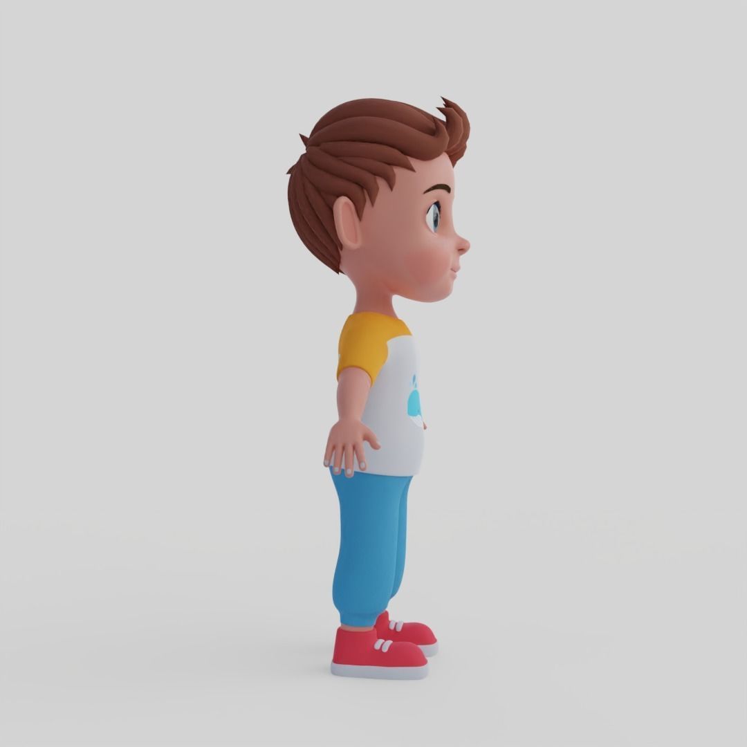 Boy 3d model cartoon 3D model_7