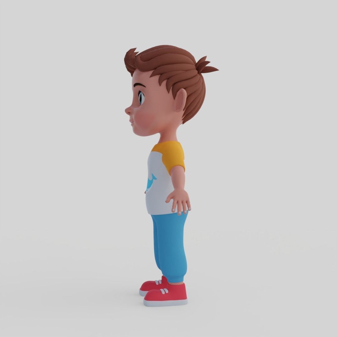 Boy 3d model cartoon 3D model_2