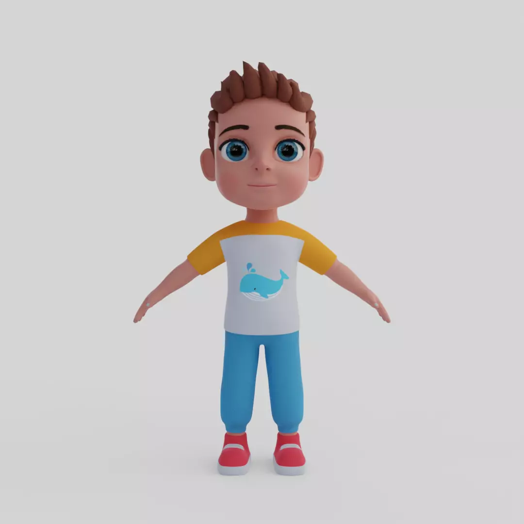 Boy 3d model cartoon 3D model_0