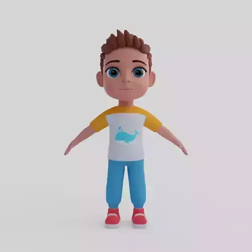 Boy 3d model cartoon