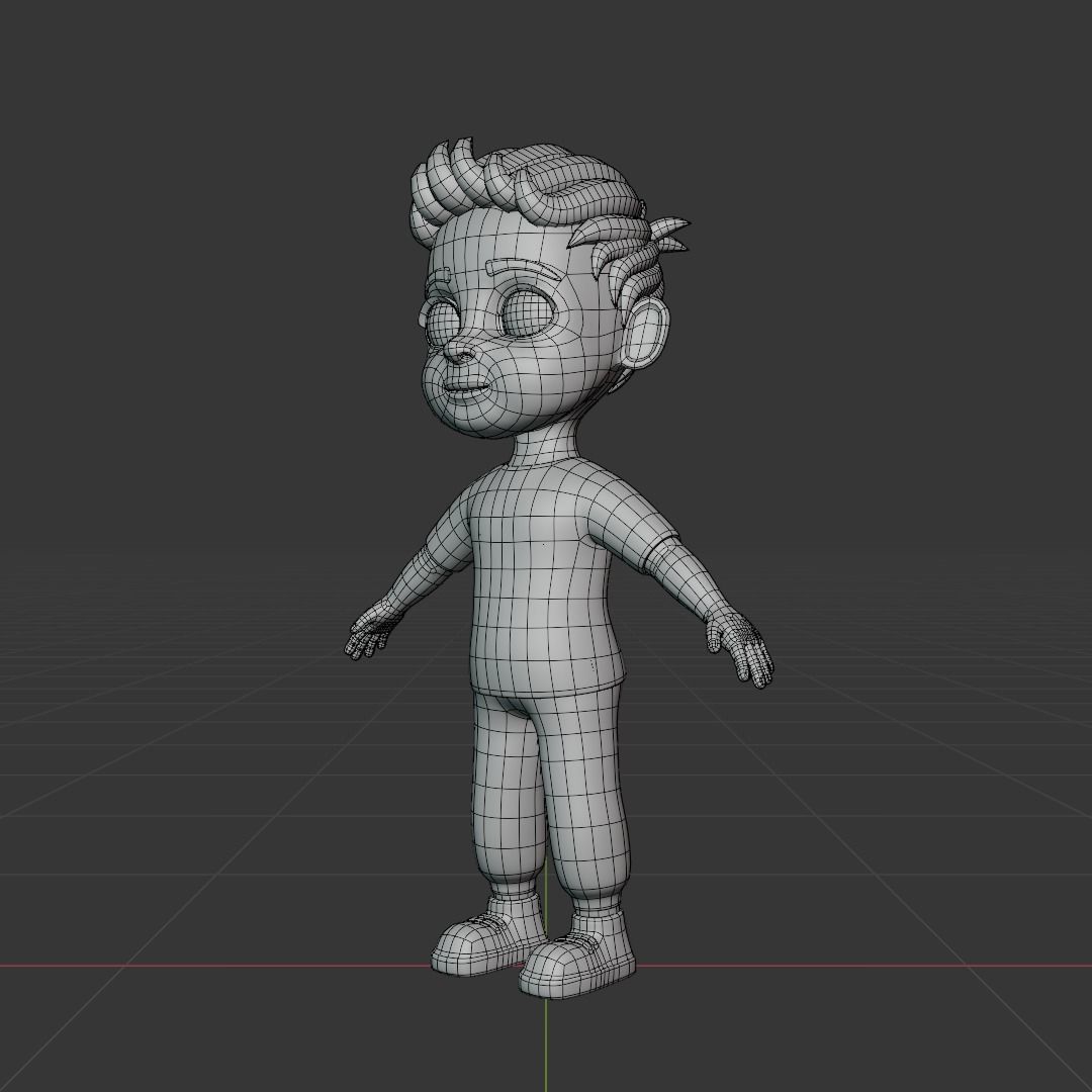 Boy 3d model cartoon 3D model_10